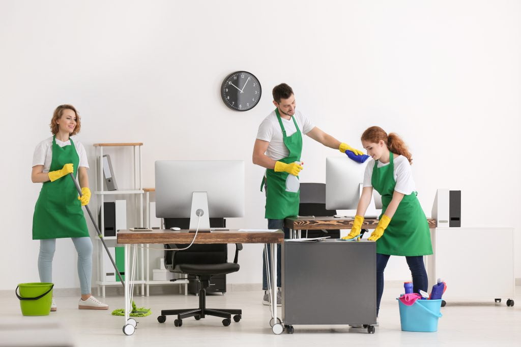 Cleaning team tasking in office cleaning service