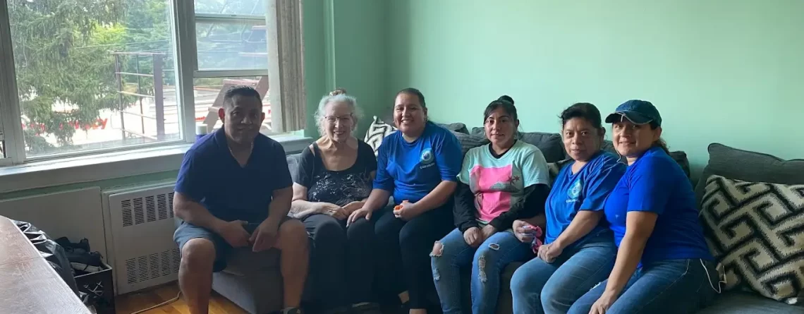 Home Cleaning Team with Customer